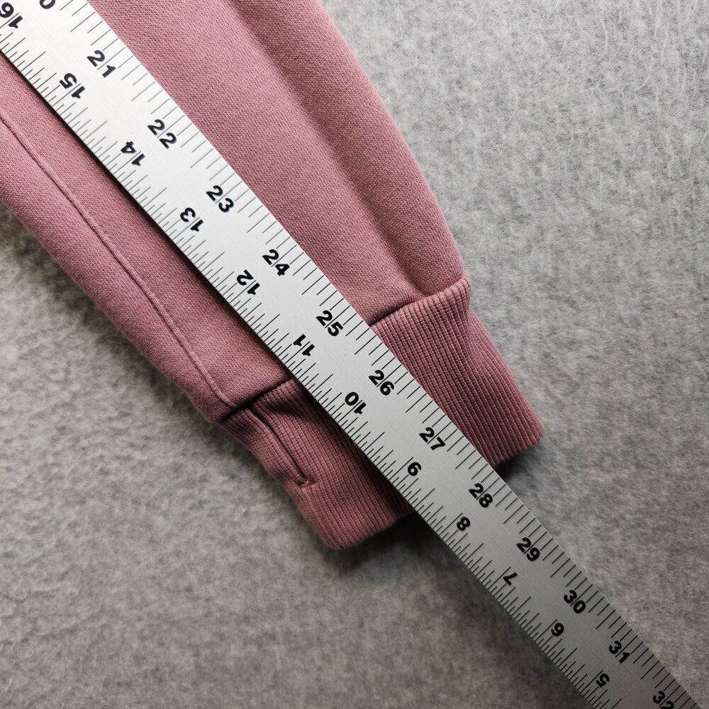 Buff Bunny Hoodie Womens M Pink Beyond Cowlneck Embossed Spellout Thumbholes - Picture 13 of 16